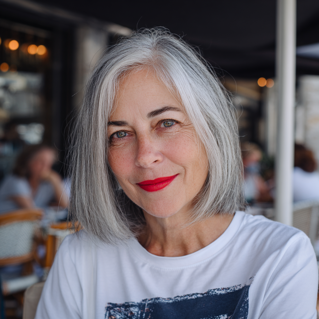Chic Silver Lob with Soft Layers