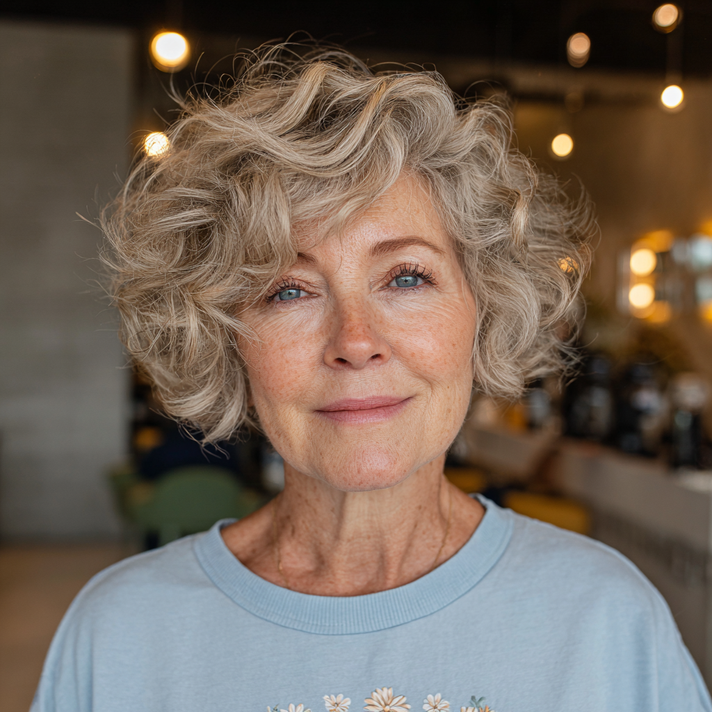Chic Soft Curly Bob with Defined Volume