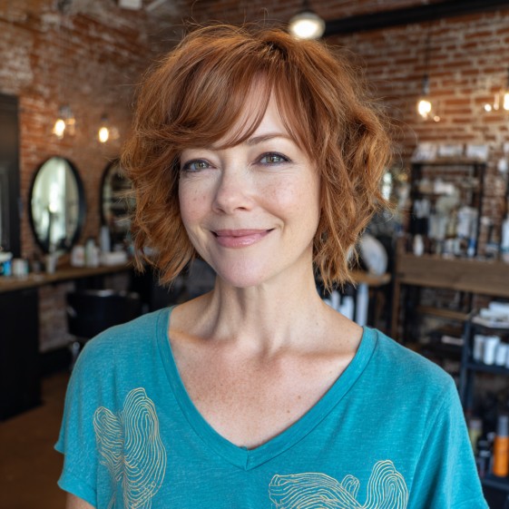 Chic Textured Bob with Soft Curls