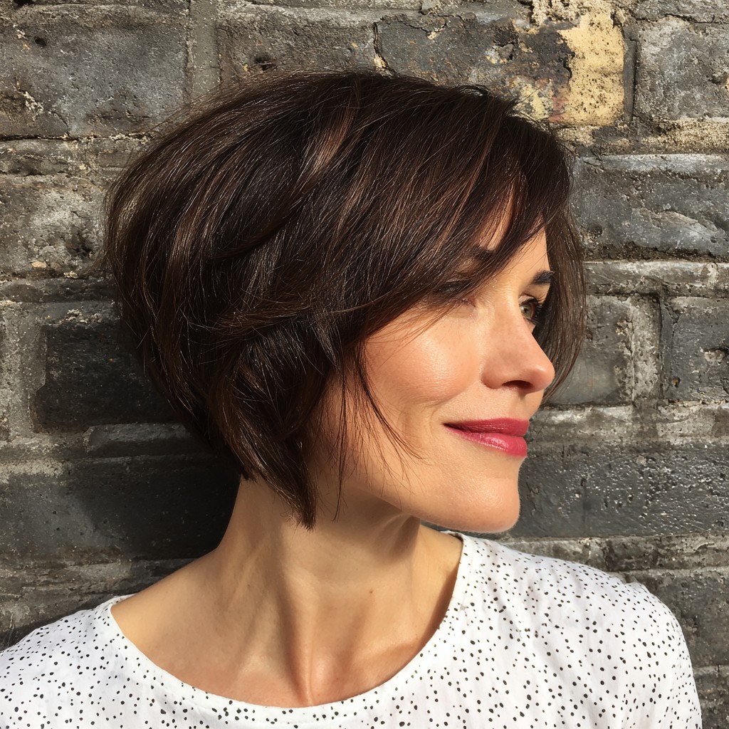 Chic Textured Layered Bob with Subtle Highlights