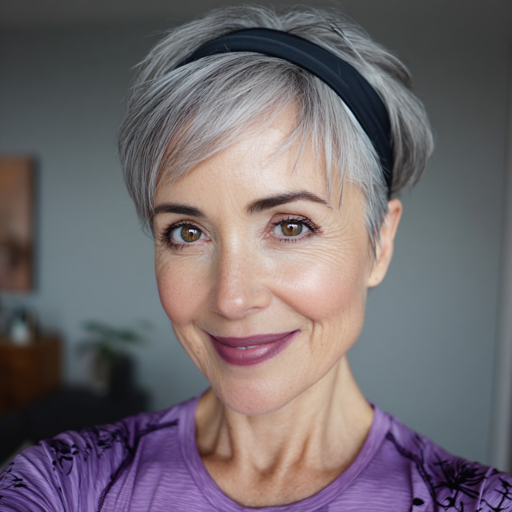 Chic Textured Pixie Cut with Soft Silver Highlights