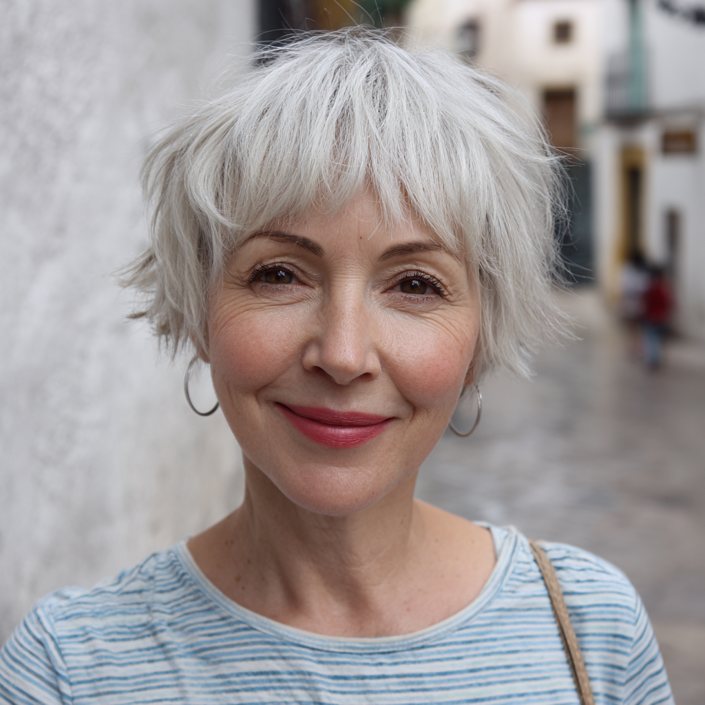 Chic Textured Pixie with Subtle Highlights