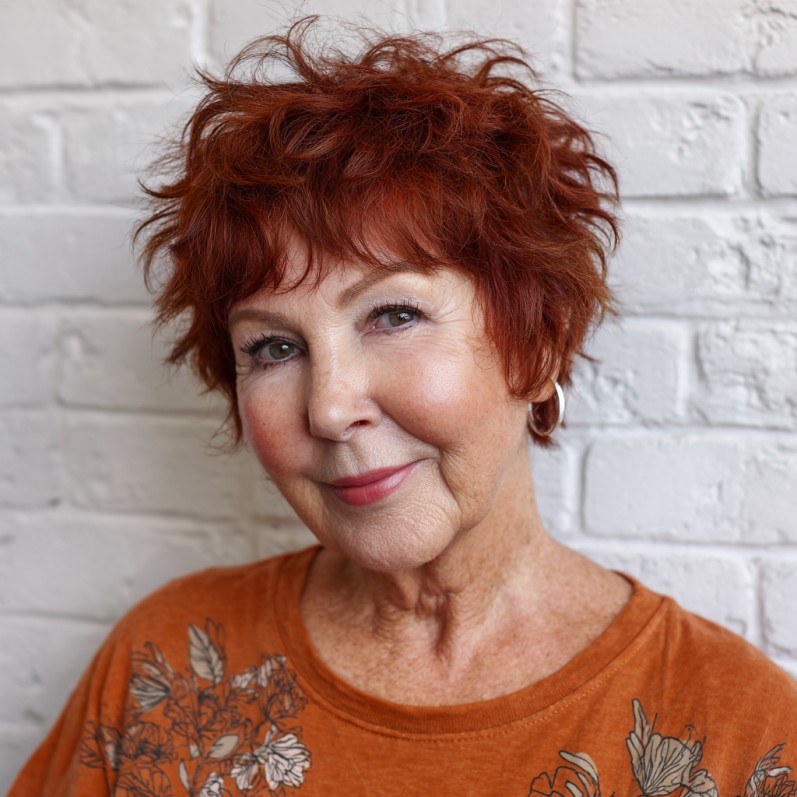 Chic Textured Red Pixie Cut with Defined Layers