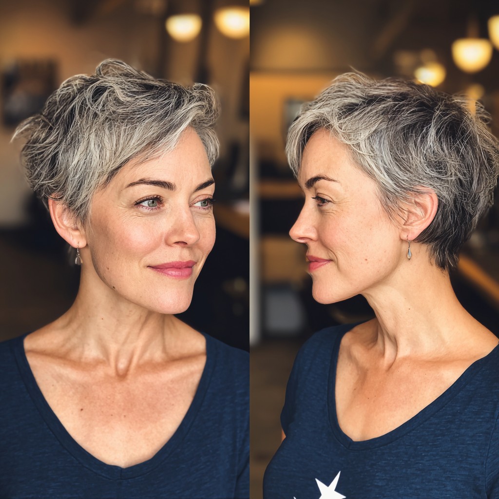 Chic Textured Short Pixie Cut with Soft Waves