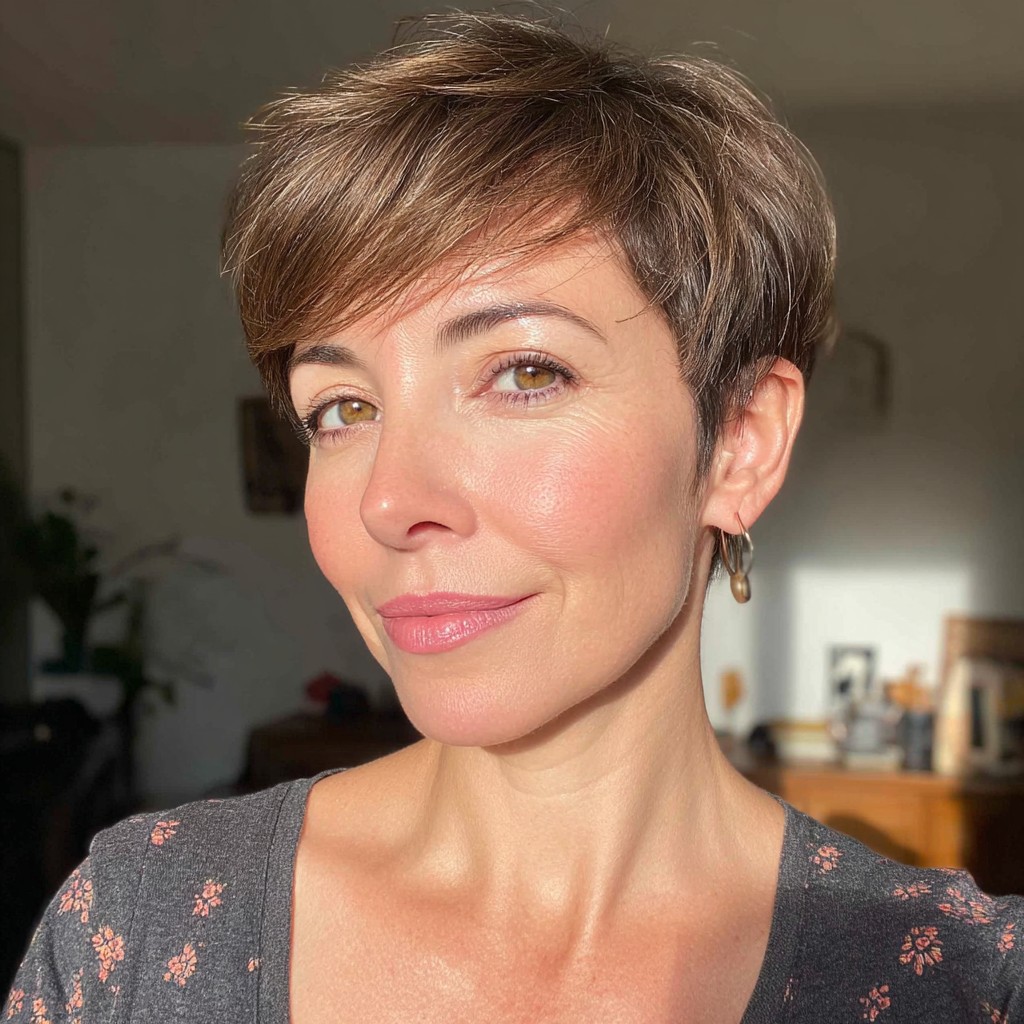 Chic Textured Short Pixie with Soft Volume