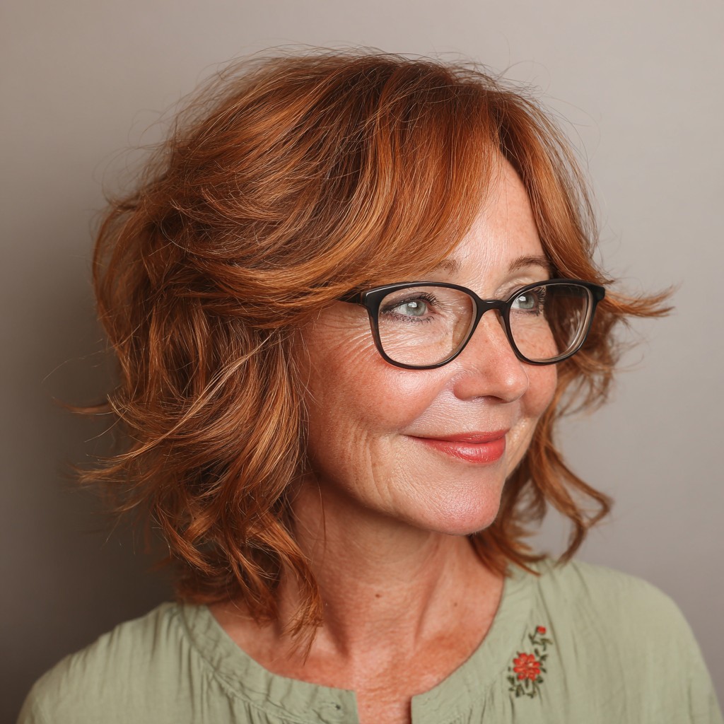 Chic Textured Shoulder-Length Waves with Face-Framing Layers