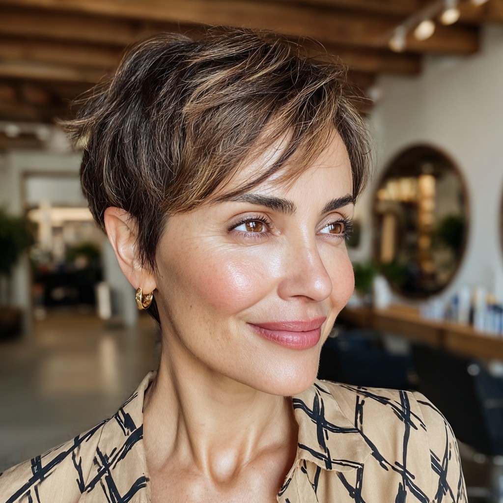 Chic Textured Side-Swept Pixie with Soft Layers