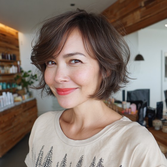 Chic Wispy Bob with Soft Textured Layers