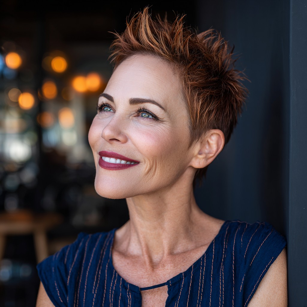 Dynamic Textured Short Cut with Bold Spikes