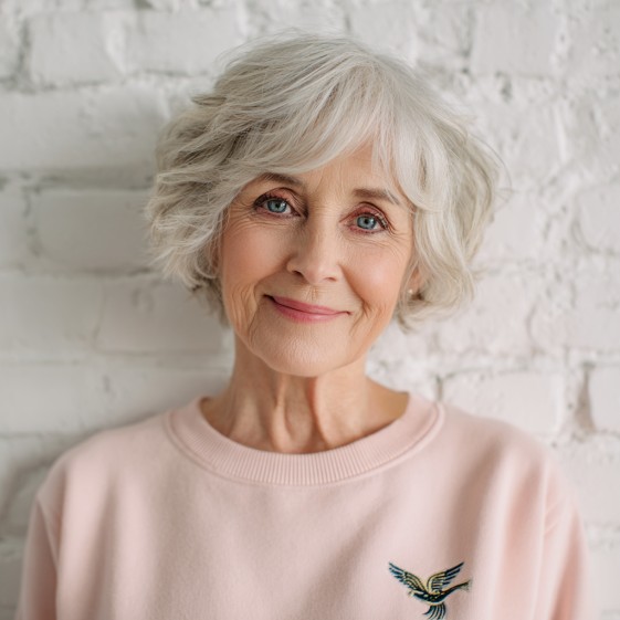 Effortless Curly Silver Shag with Soft Layers