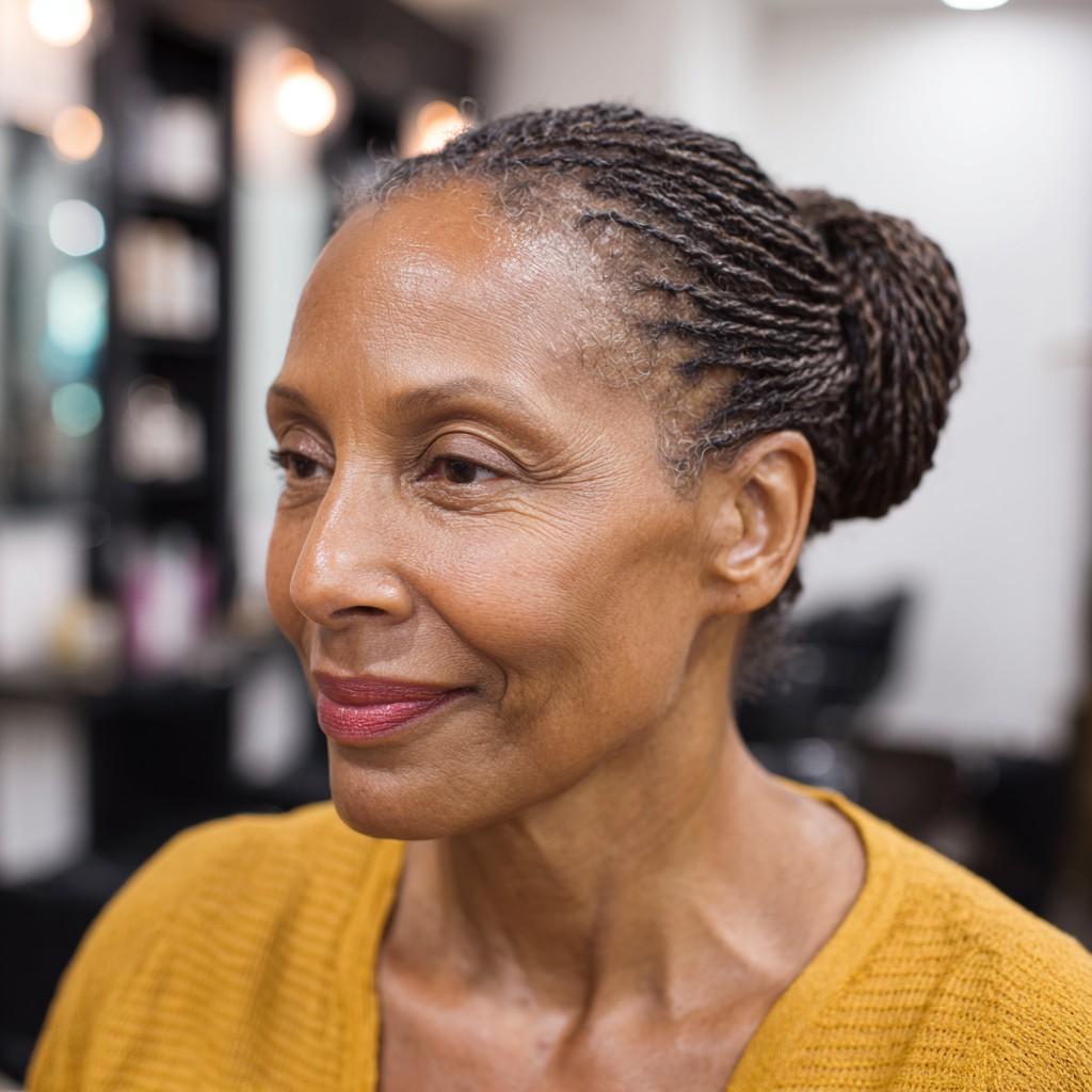 Elegant Twisted Bun with Defined Twists
