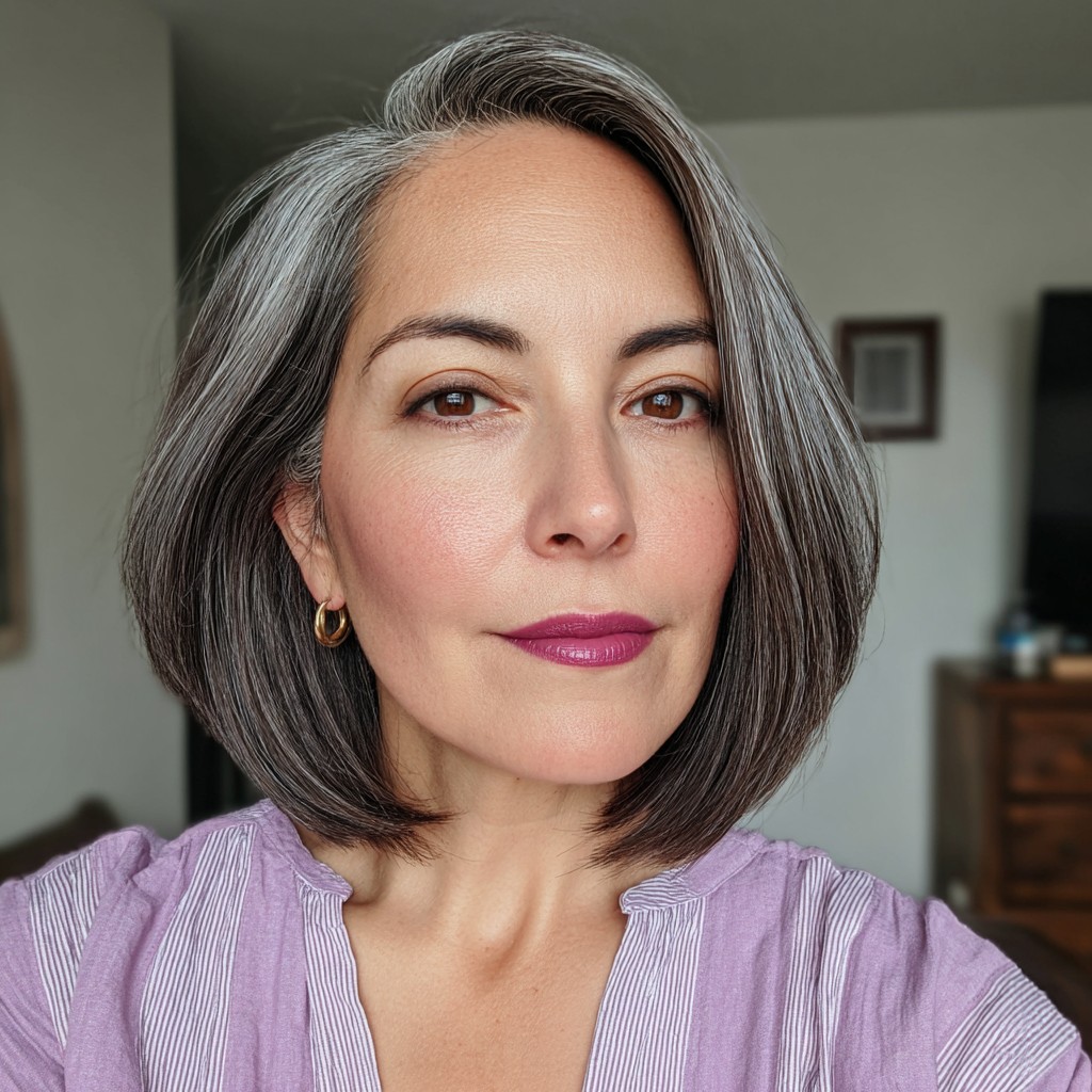 Modern Angled Bob with Subtle Highlights