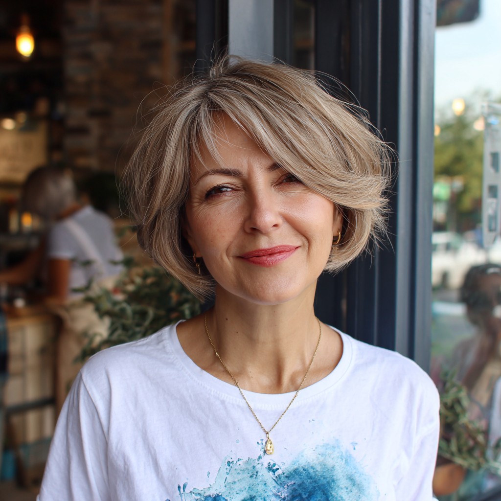 Modern Textured Bob with Volume and Soft Layers