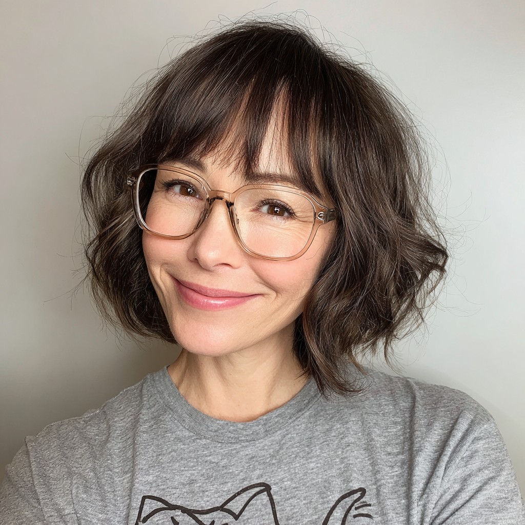 Playful Textured Bob with Soft Bangs