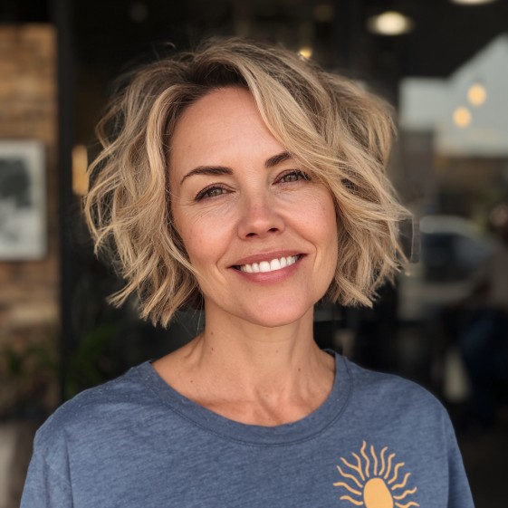 Playful Wispy Bob with Effortless Texture