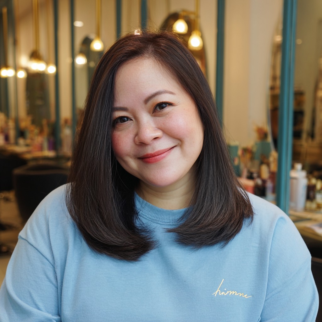 Sleek Mid-Length Cut with Subtle Face-Framing Layers
