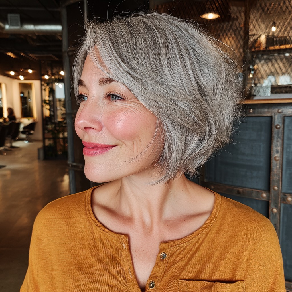 Soft Textured Bob with Gentle Waves