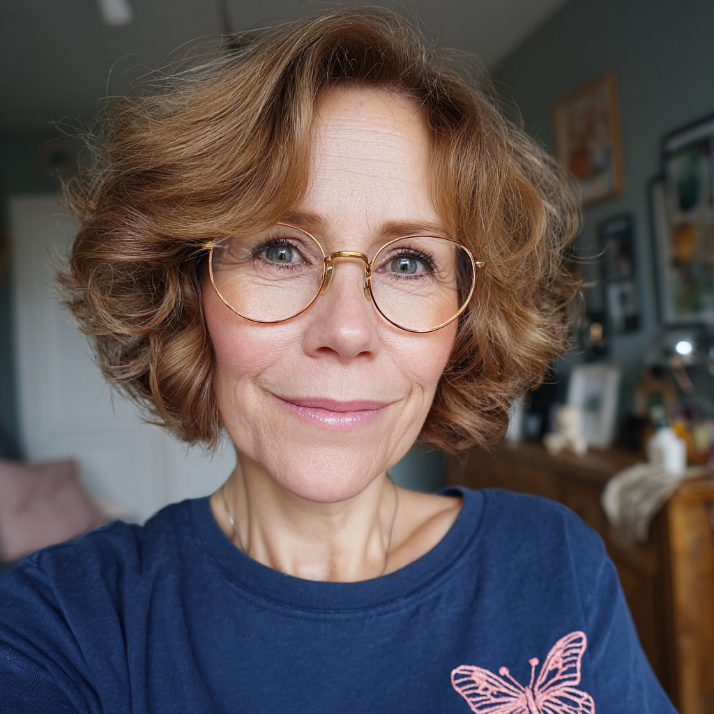 Stylish Curly Bob with Soft Volume