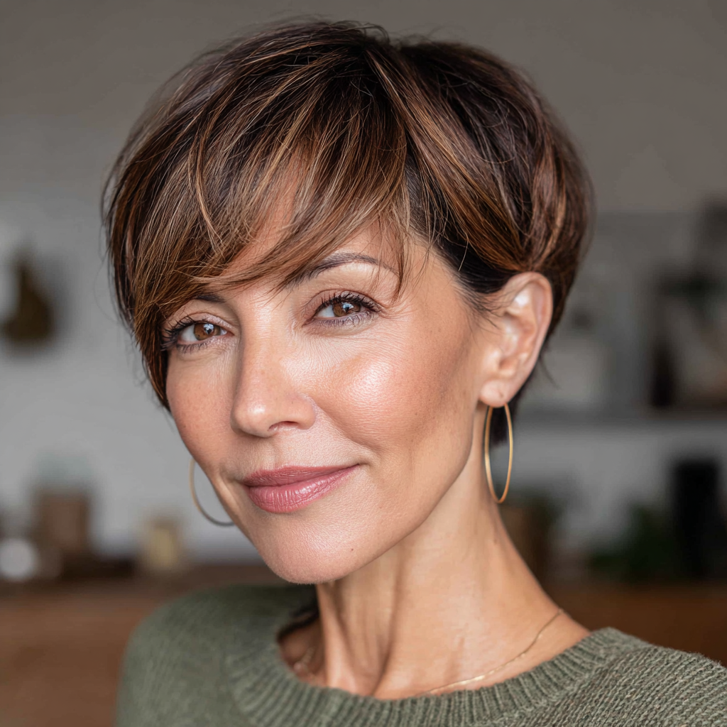 stylish textured short cut with subtle layers
