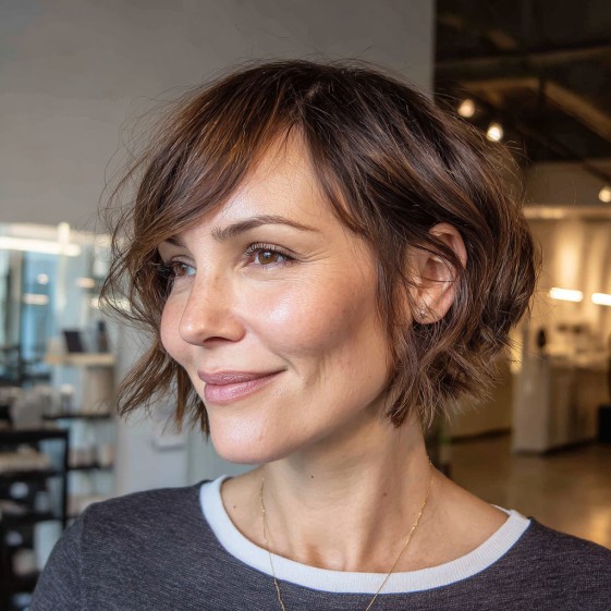 Textured Choppy Bob with Soft Waves