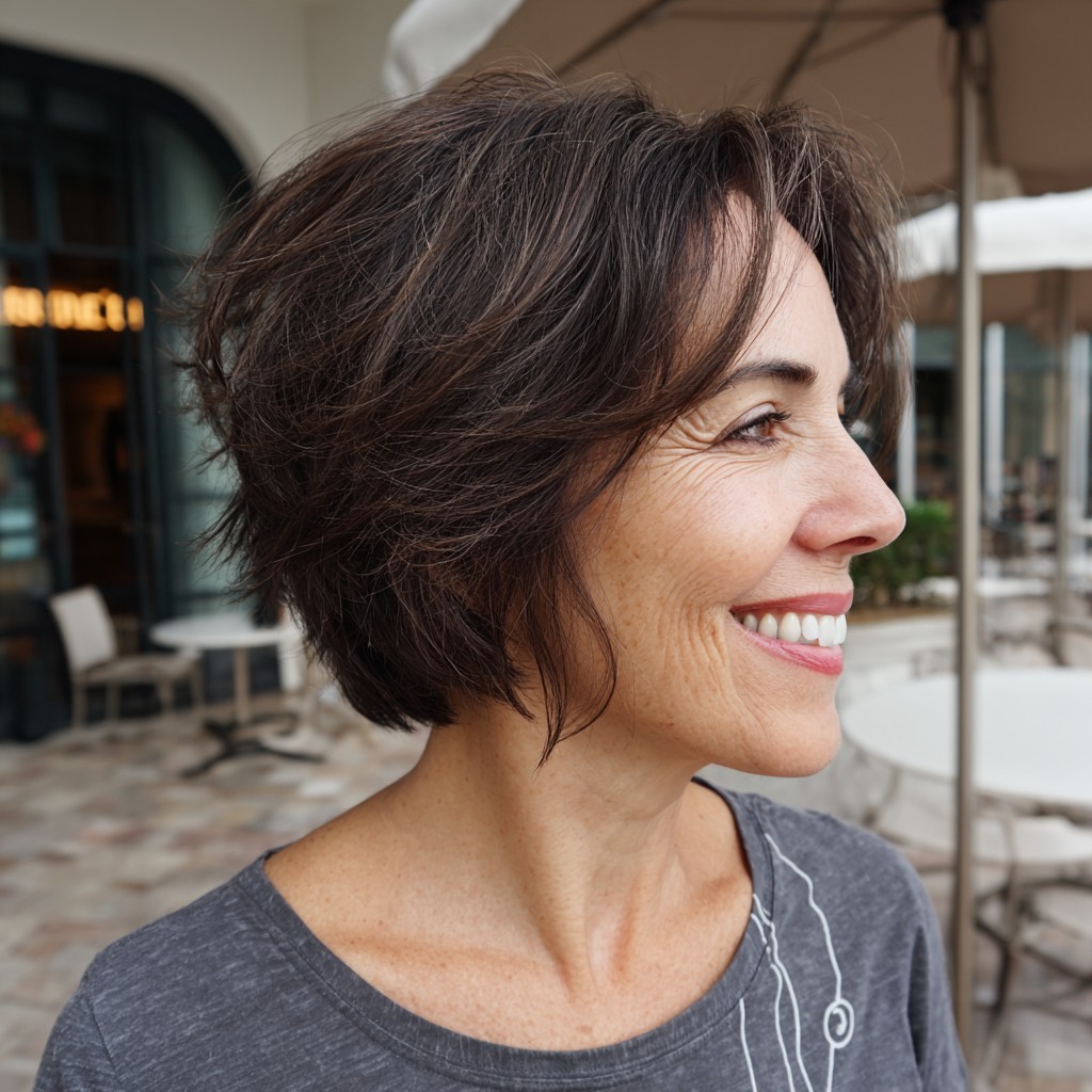 Textured Layered Bob with Effortless Volume