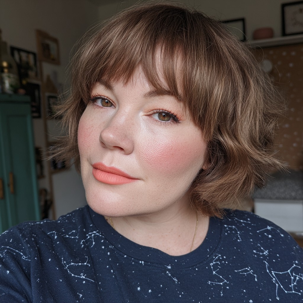 Textured Shoulder-Length Cut with Soft Fringe