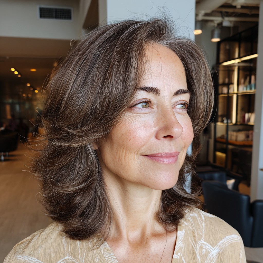 Textured Shoulder-Length Cut with Soft Waves
