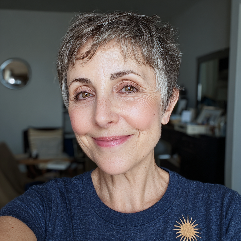 Textured Silver Pixie with Soft Layers
