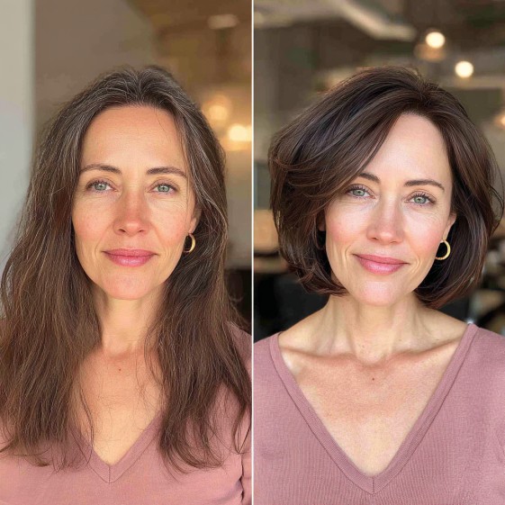 Textured Wispy Bob with Soft Layers