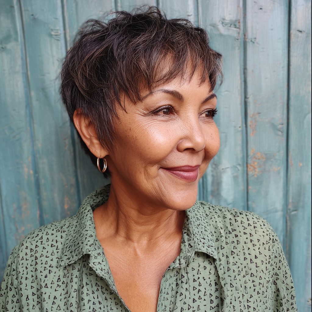 Chic Textured Pixie Cut with Soft Layers