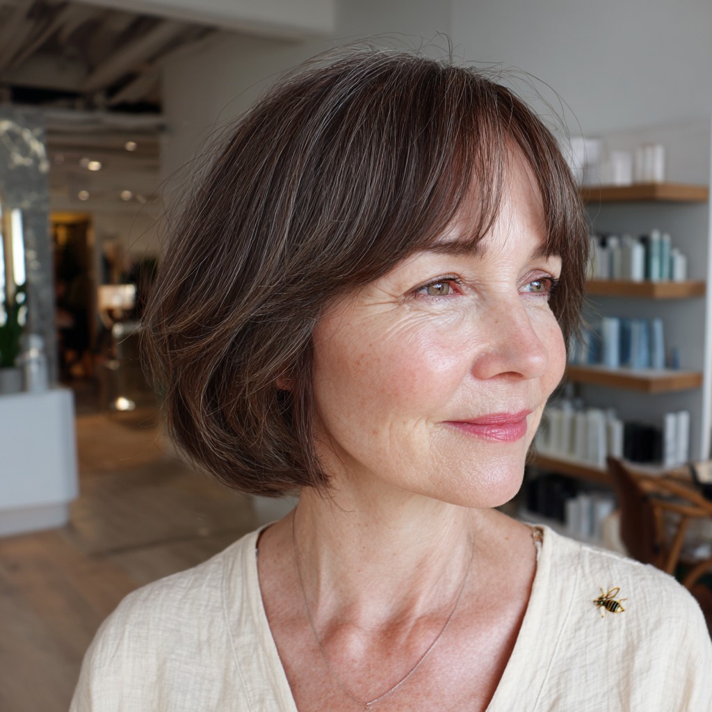 Chic Layered Bob with Soft Bangs