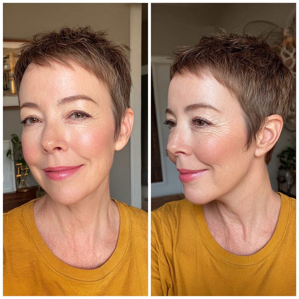 Textured Short Pixie Cut with Soft Layers