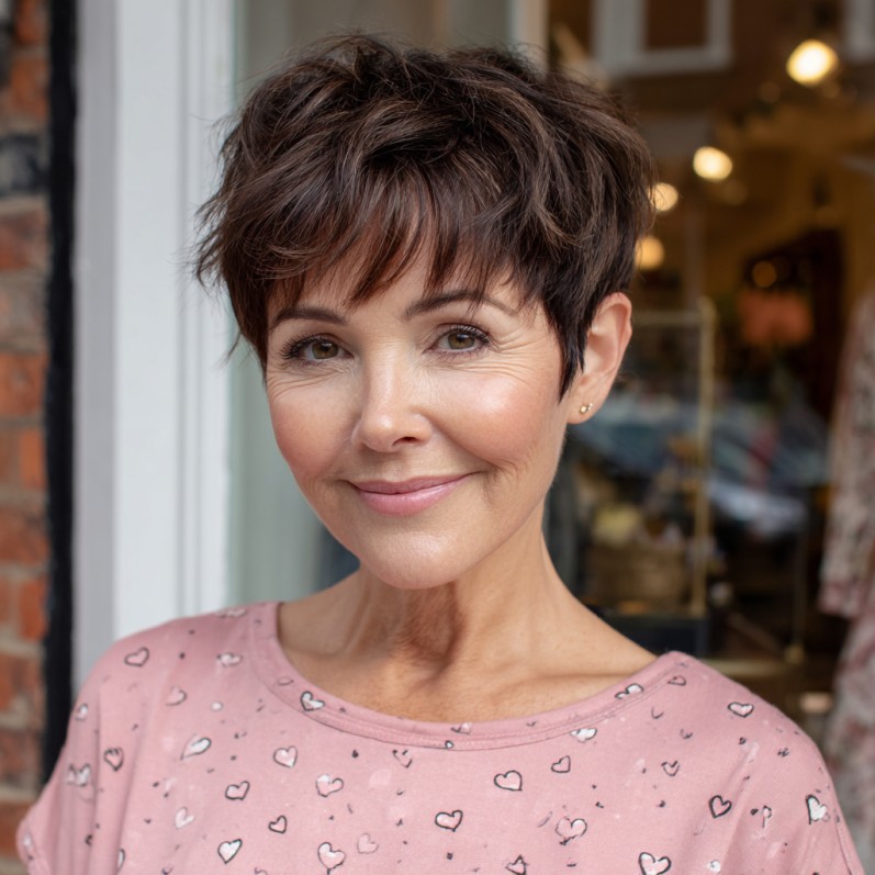 Textured Short Pixie Cut with Soft Layers