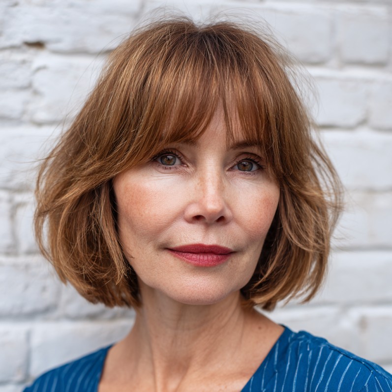 44663 chic textured bob with wispy bangs