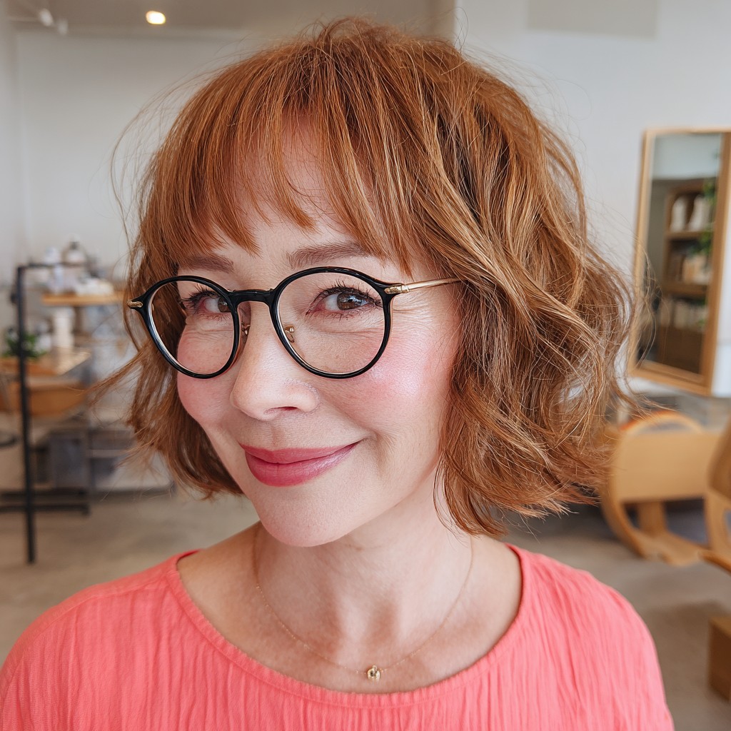 Charming Textured Bob with Gentle Waves