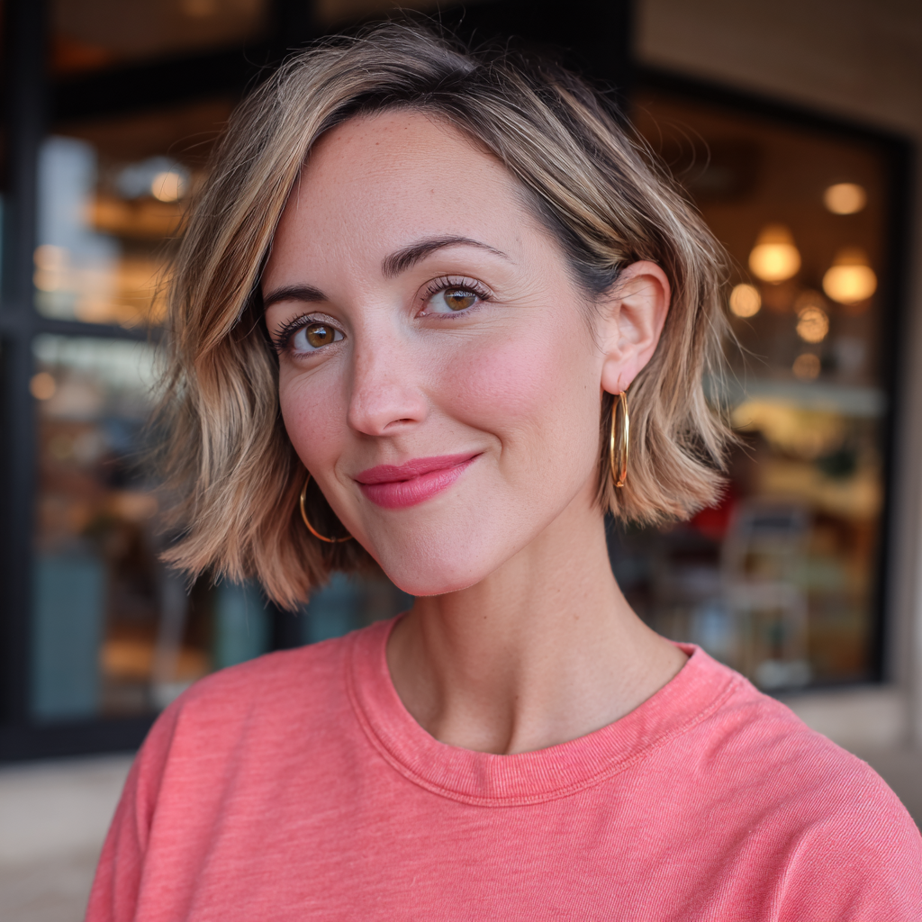 Chic Bronde Bob with Subtle Waves