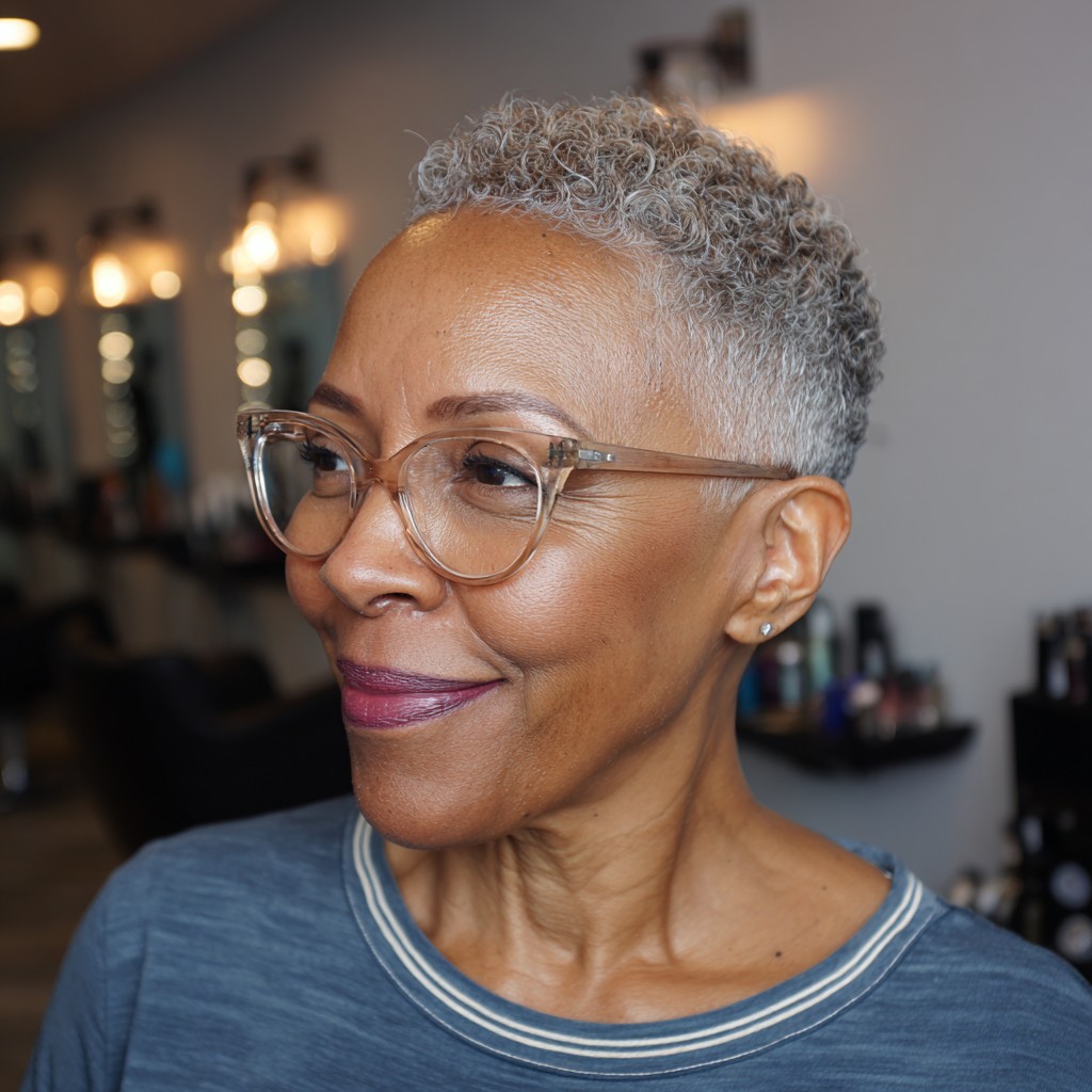 Chic Curly Crop with Tapered Sides