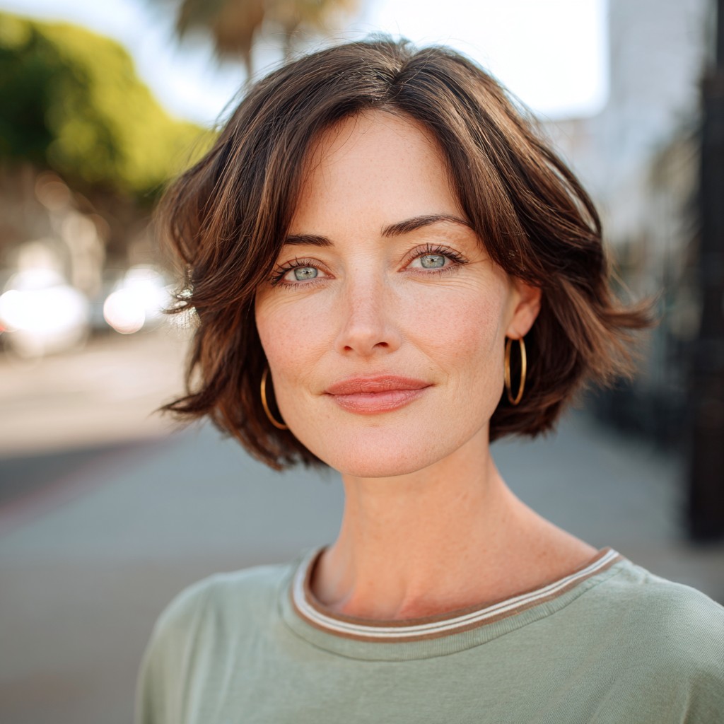 chic layered bob with soft waves