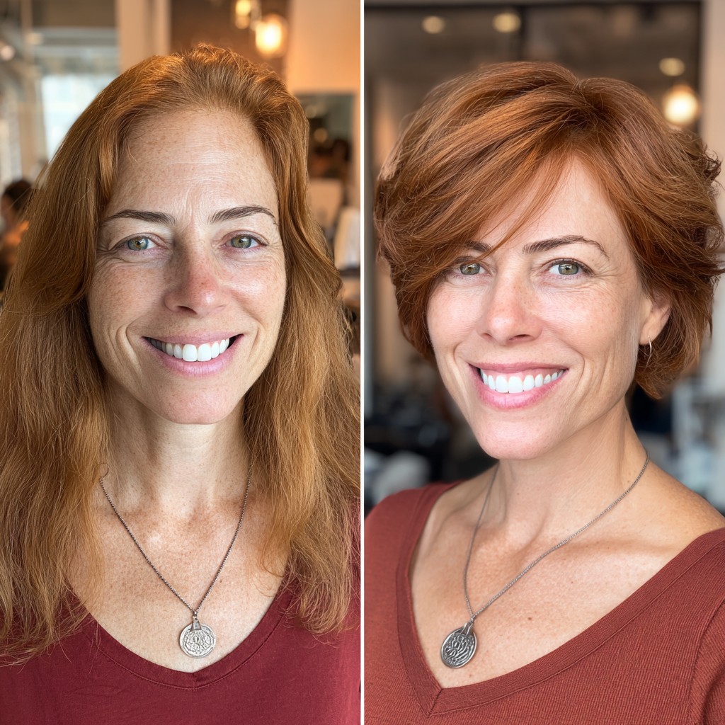 Chic Layered Copper Shag with Soft Volume