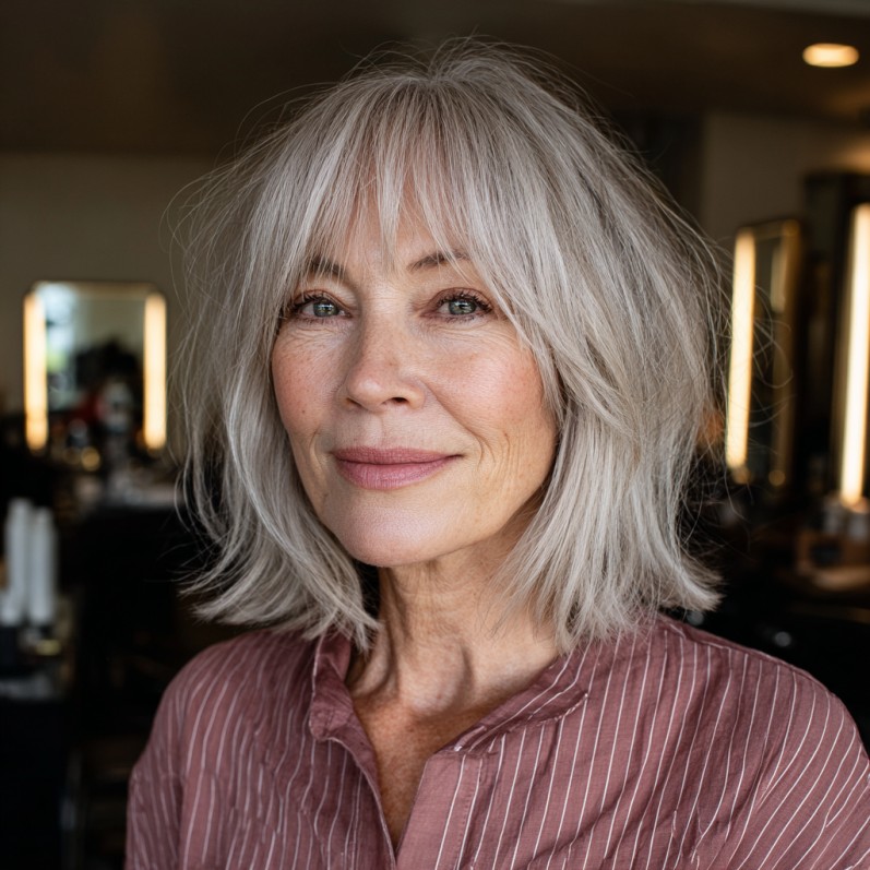 Chic Layered Cut with Soft Choppy Bangs