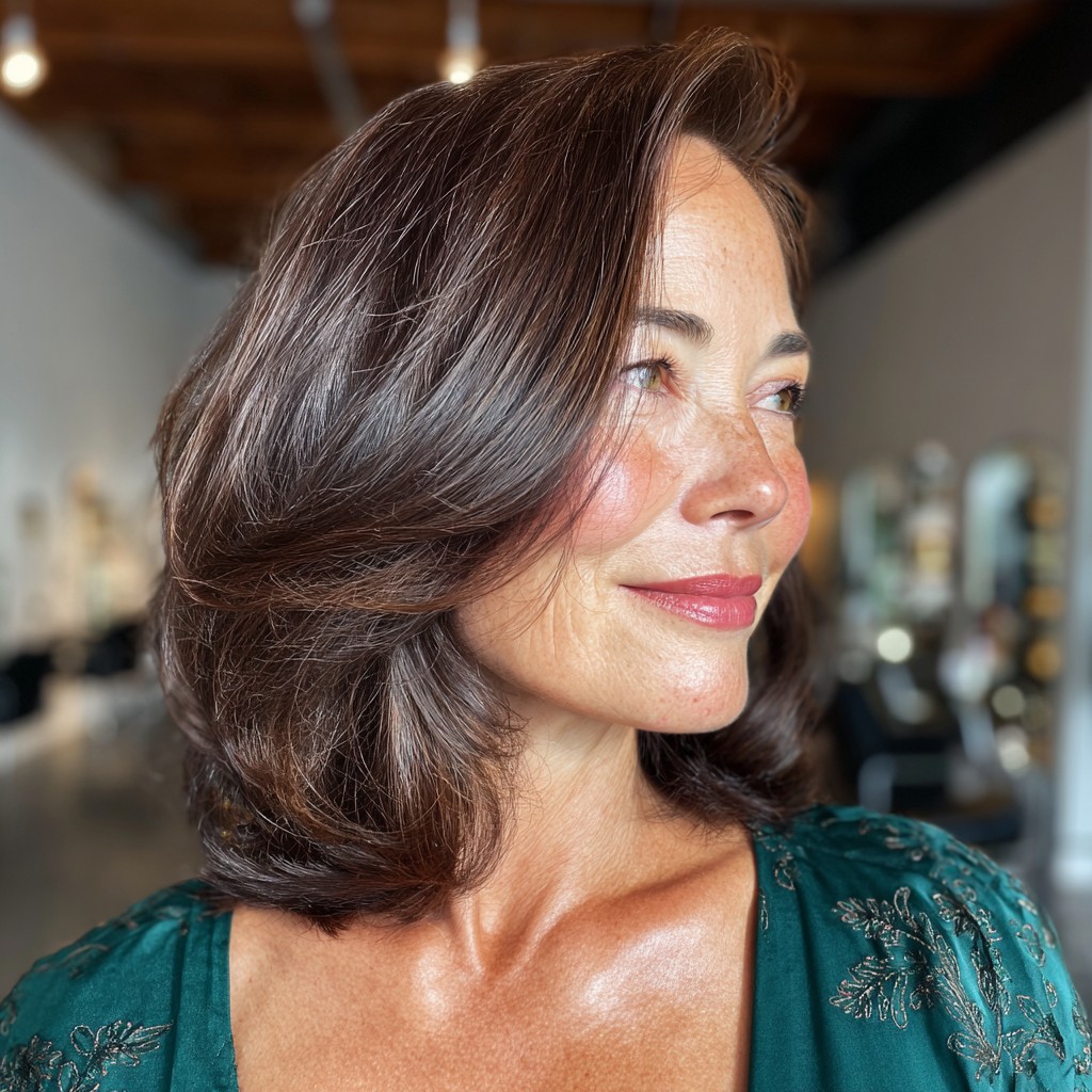 Chic Layered Lob with Subtle Bounce