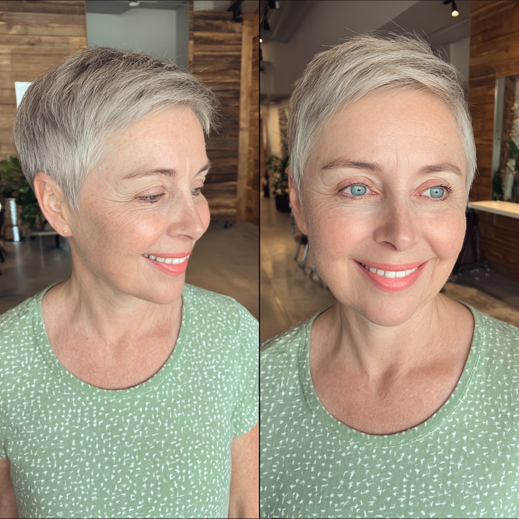 Chic Short Platinum Pixie with Soft Textured Layers
