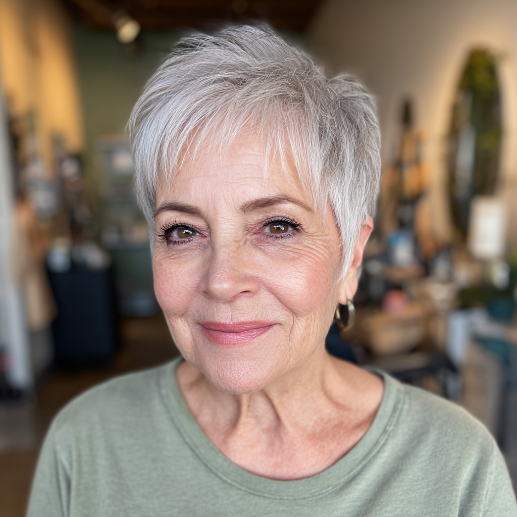 Chic Short Textured Pixie with Subtle Highlights