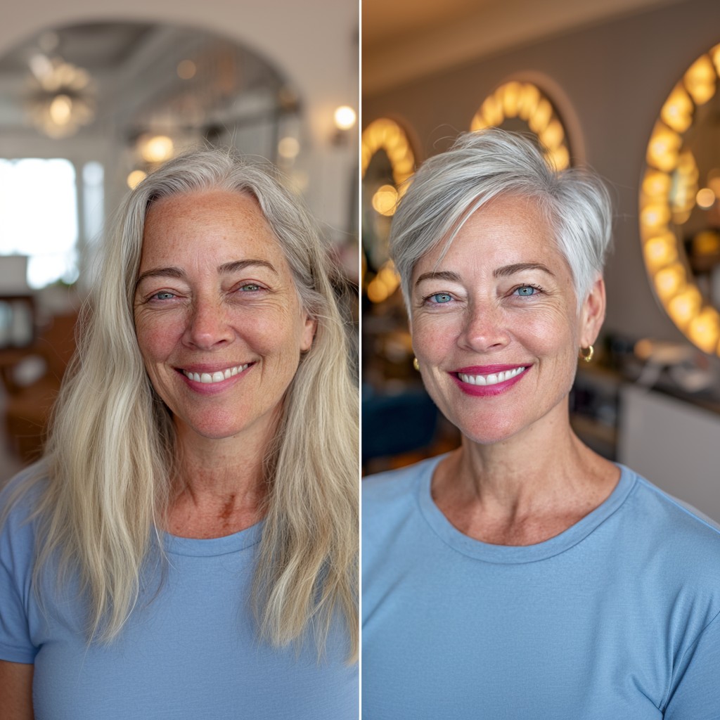 Chic Silver Textured Bob with Subtle Asymmetry