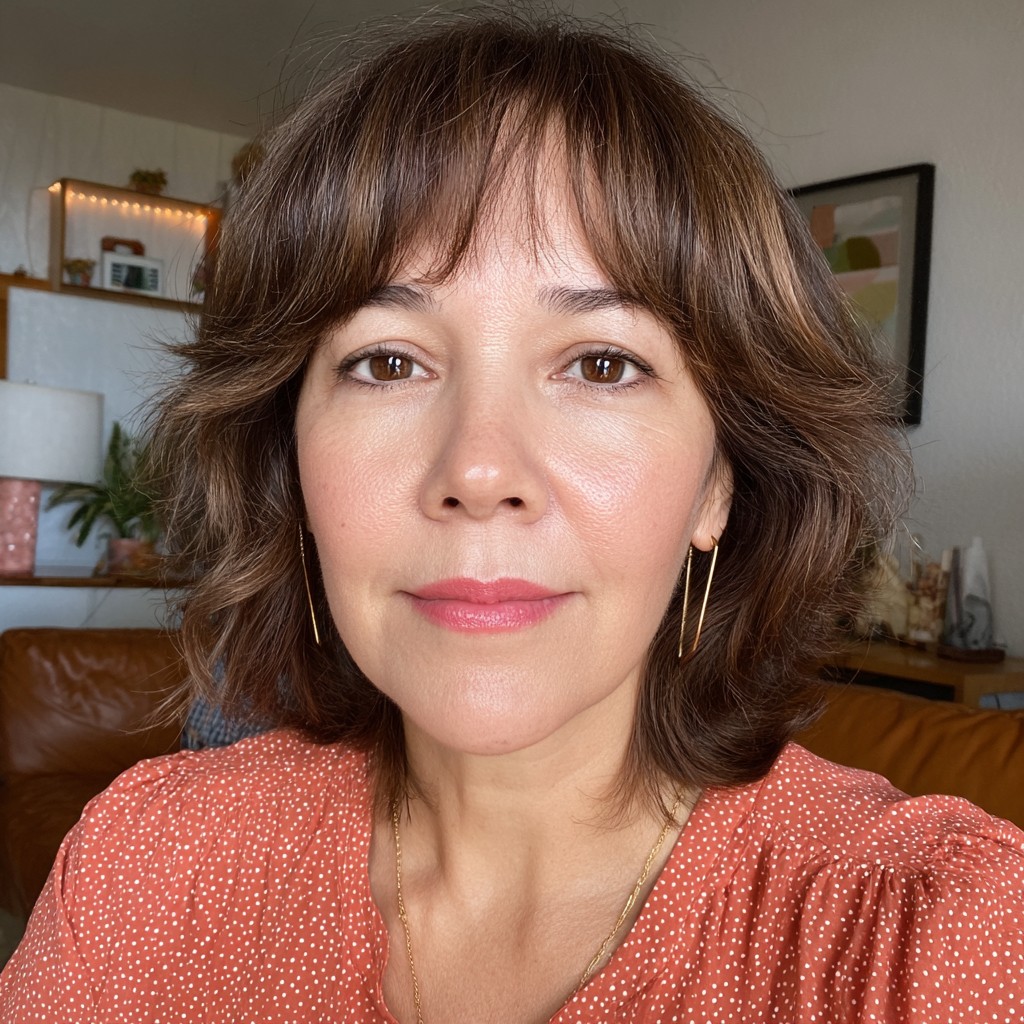 Chic Soft Curly Cut with Gentle Bangs