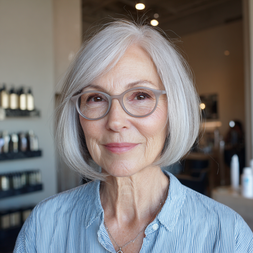 Chic Soft Gray Bob with Subtle Movement