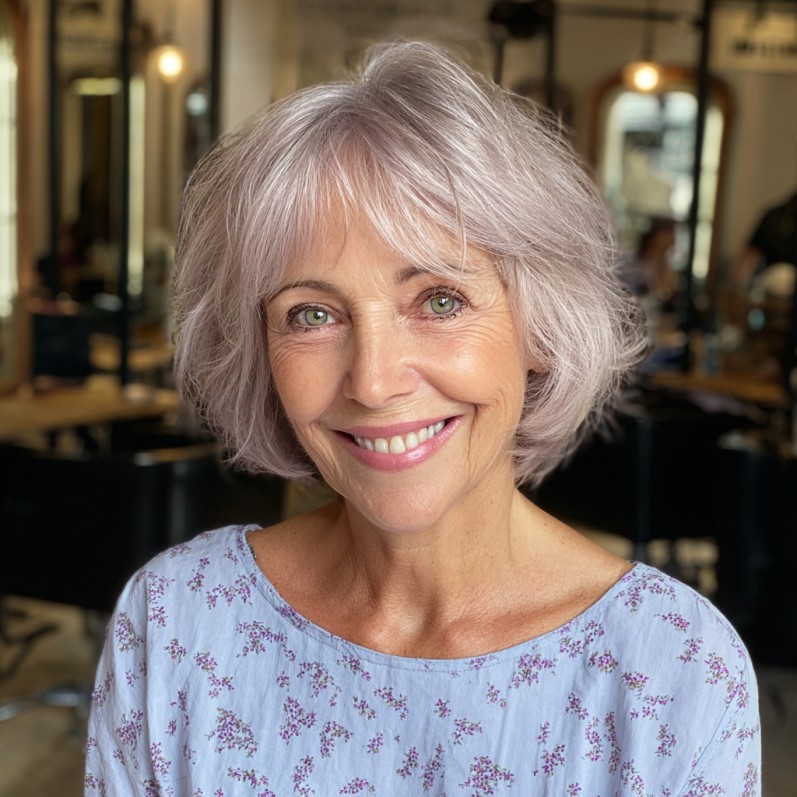 Chic Softly Layered Bob with Subtle Choppy Bangs