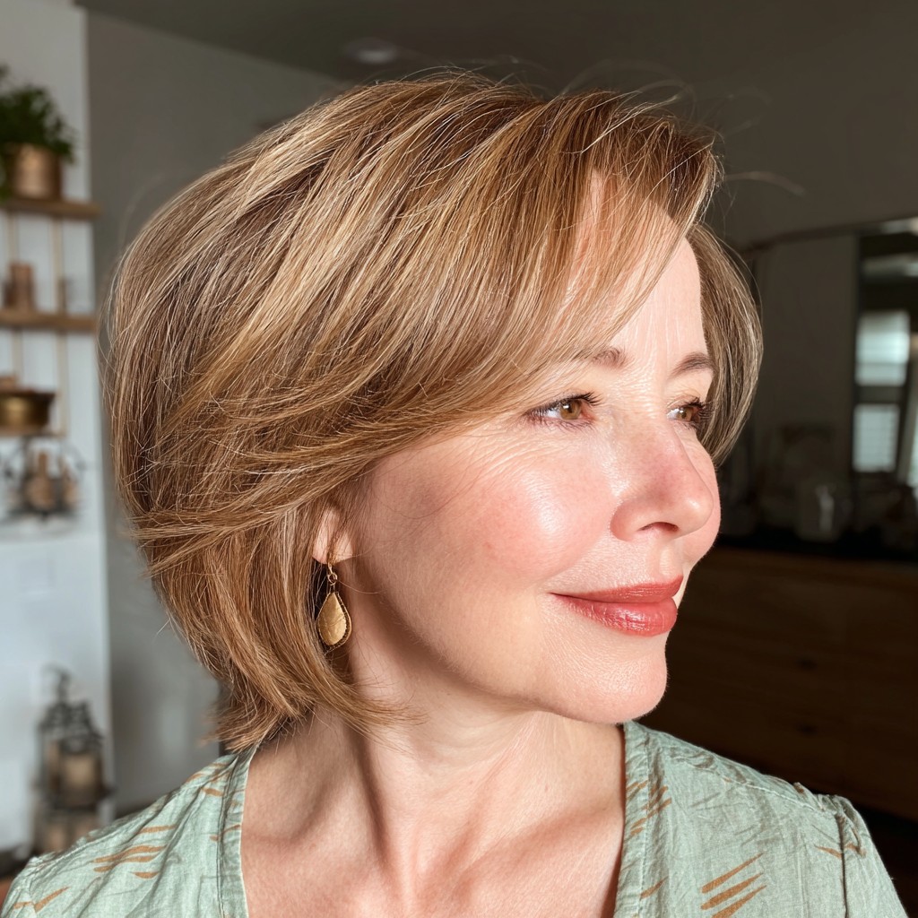 Chic Softly Layered Cut with Subtle Highlights