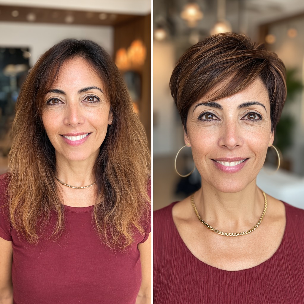 Chic Stacked Pixie Cut with Subtle Highlights