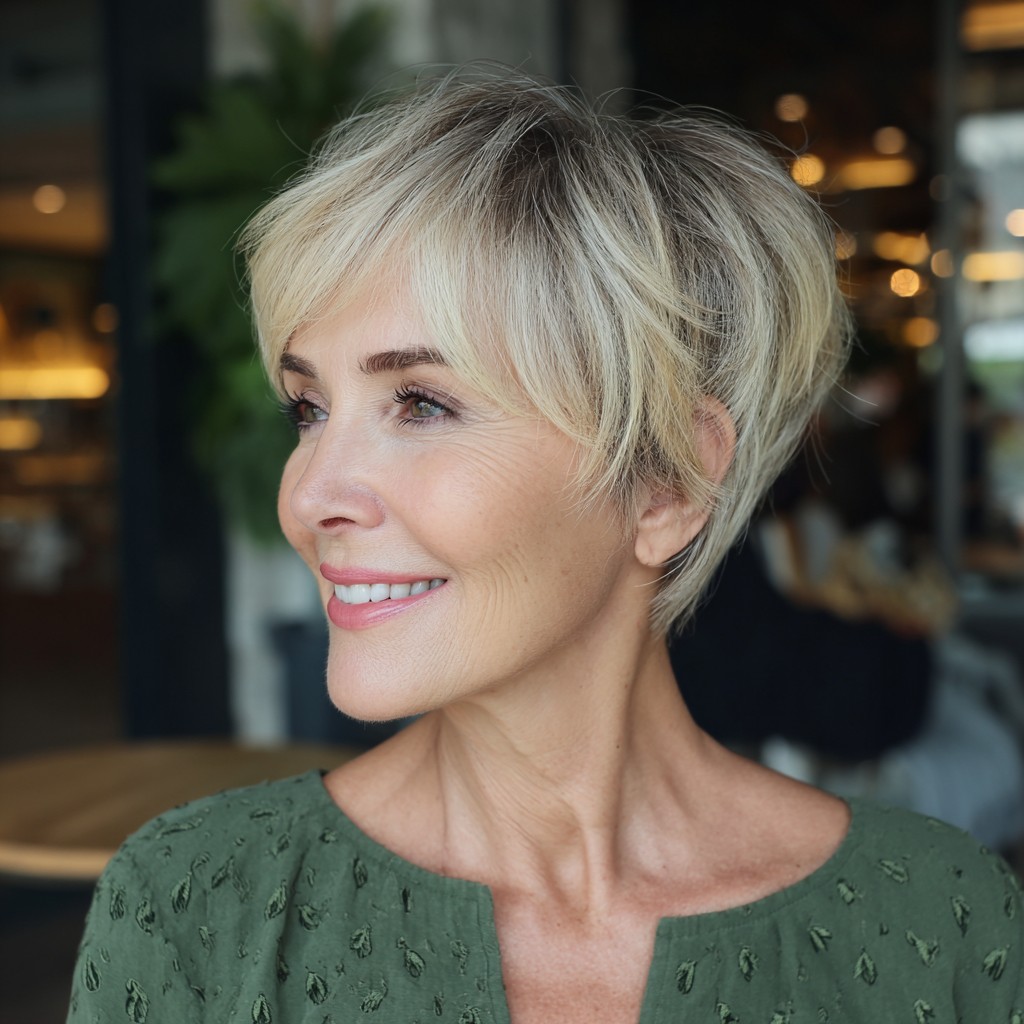 Chic Textured Blonde Pixie with Subtle Layers